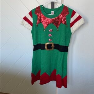Holiday Time Green and Red Elf Dress